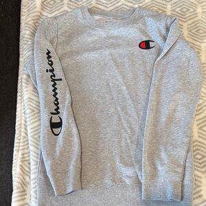 Champion Men's Light Gray Crewneck Sweater
